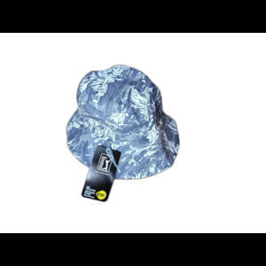 PGA Tour Reversible Bucket Hat Grey White Leaf / Solid Gray